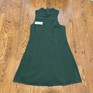 Outdoor Voices Forest Green Mini Dress large Bloom sleeveless racer back NWT